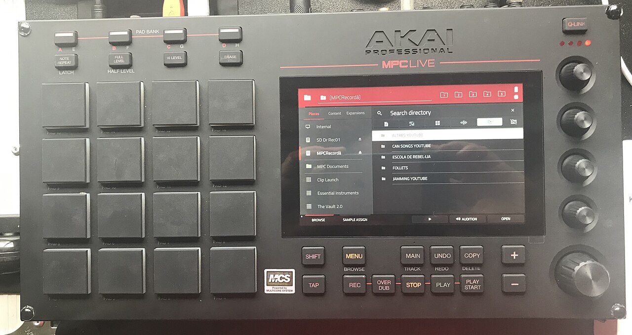 Akai MPC Live sampler, the kind of hardware the Behringer KICK is compared with
